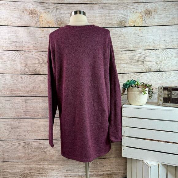 J. Jill Women's V-Neck Side Slit Pullover Sweater Purple Size S - Picture 3 of 6